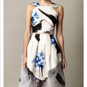 Christopher Kane yellow printed silk organza dress